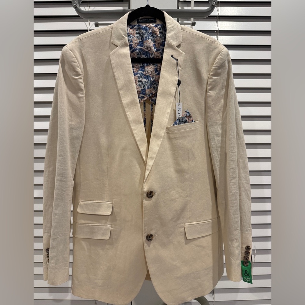 Paisley & Gray Light Tan Blazer with Floral Lining